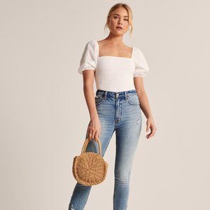White Puff Sleeve Top | Abercrombie & Fitch